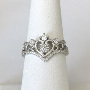Crown tiara ring Sterling Silver CZ size 6 🆕